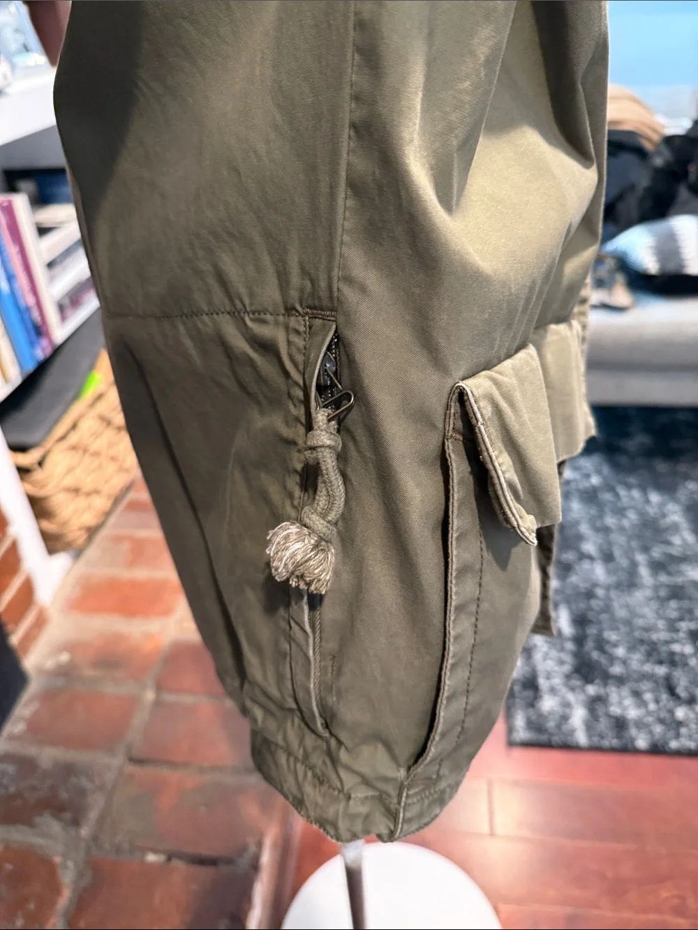 Old Navy Olive Green Hooded Men's Anorak Jacket